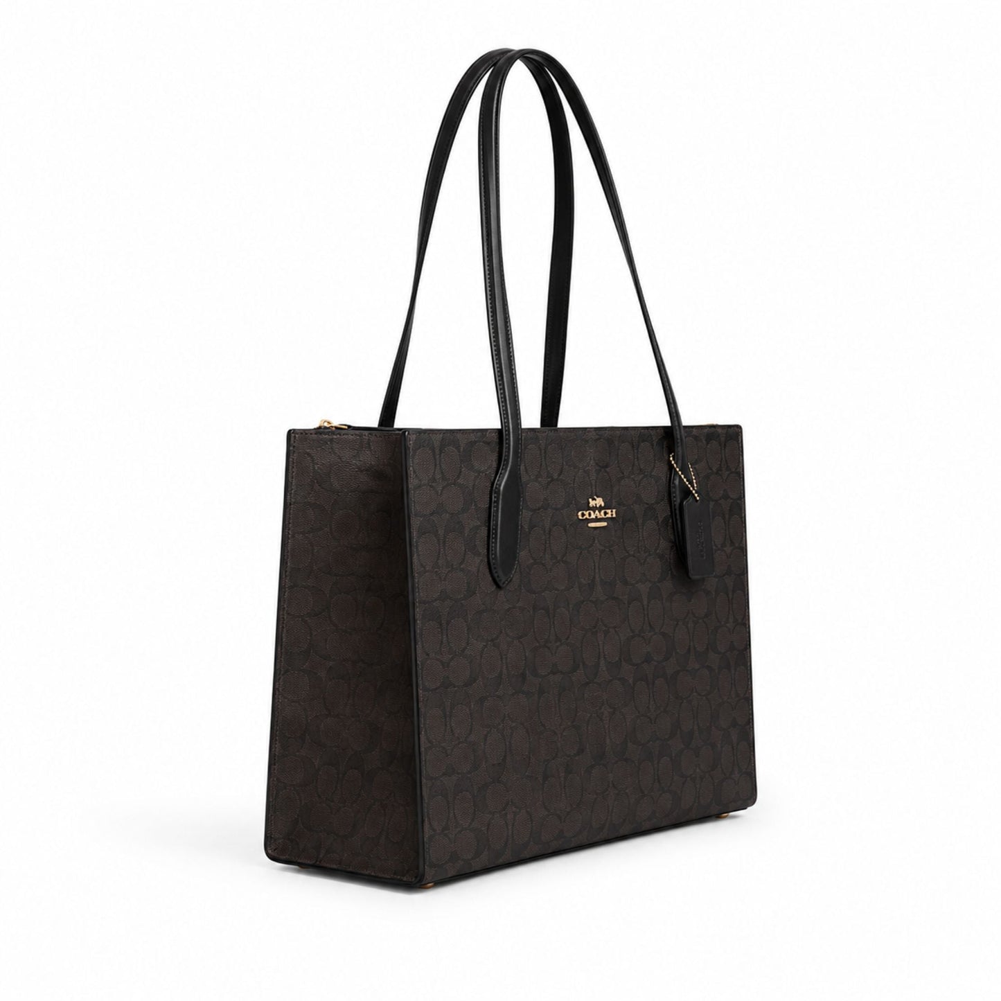 Coach Nina Signature Canvas Tote Bag – Black Brown