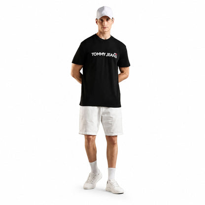 TOMMY HILFIGER Solid Regular Fit Cotton T-Shirt - Black