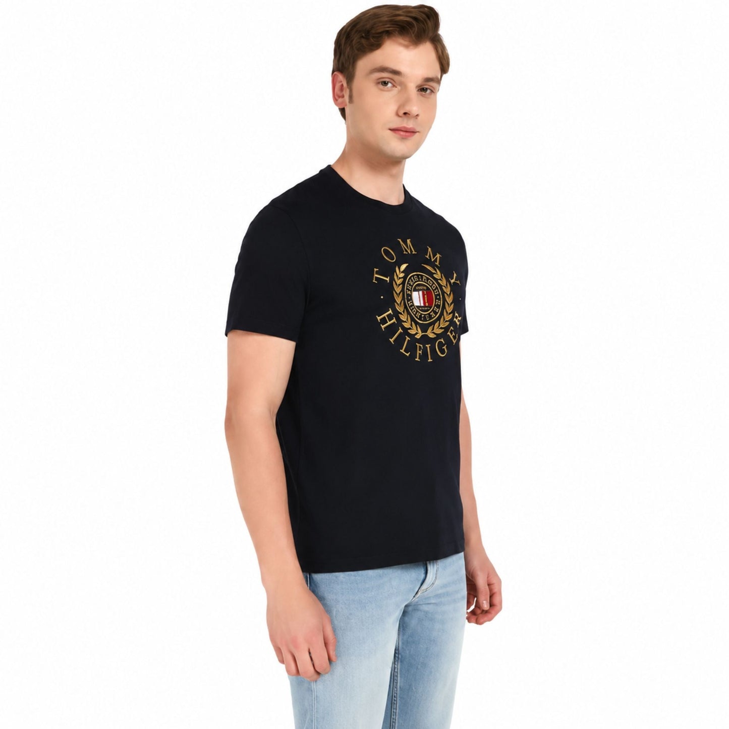 TOMMY HILFIGER Cotton Regular Fit Printed T-Shirt - Navy
