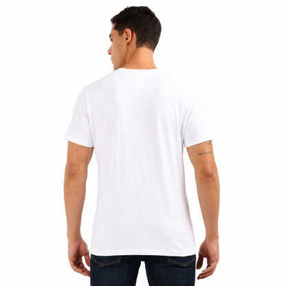 TOMMY HILFIGER Men Checkered Round Neck T-Shirt - White
