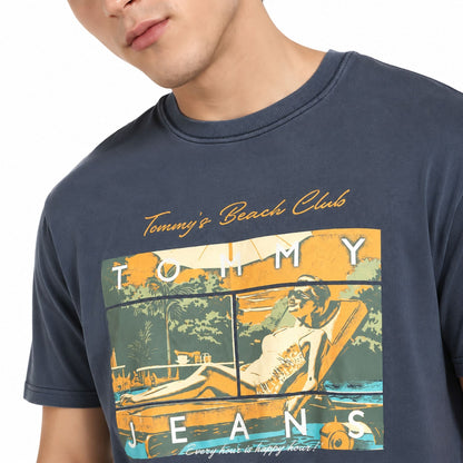 TOMMY HILFIGER Relaxed Fit Beach Club Graphic T-Shirt - Navy