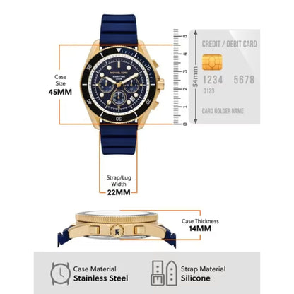 Michael Kors MK9205 Maritime Men’s Watch | Blue Dial Chronograph | 45mm Stainless Steel Luxury Watch