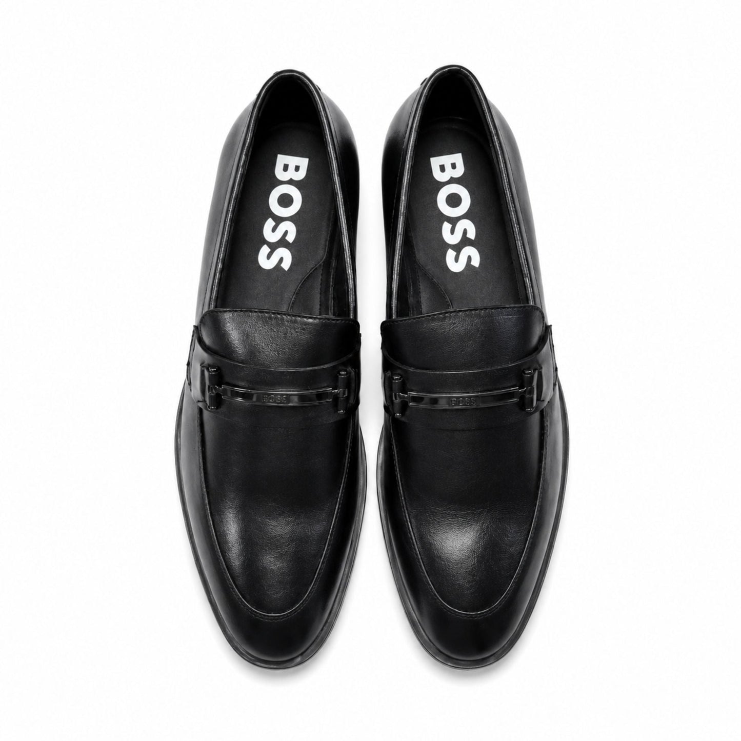 Boss Men’s Premium Penny Loafer Leather Shoes - Black