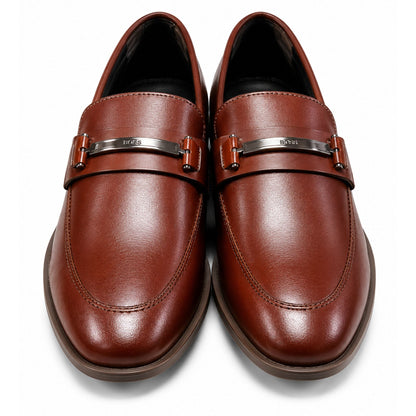 Boss Men’s Premium Penny Loafer Leather Shoes - Brown