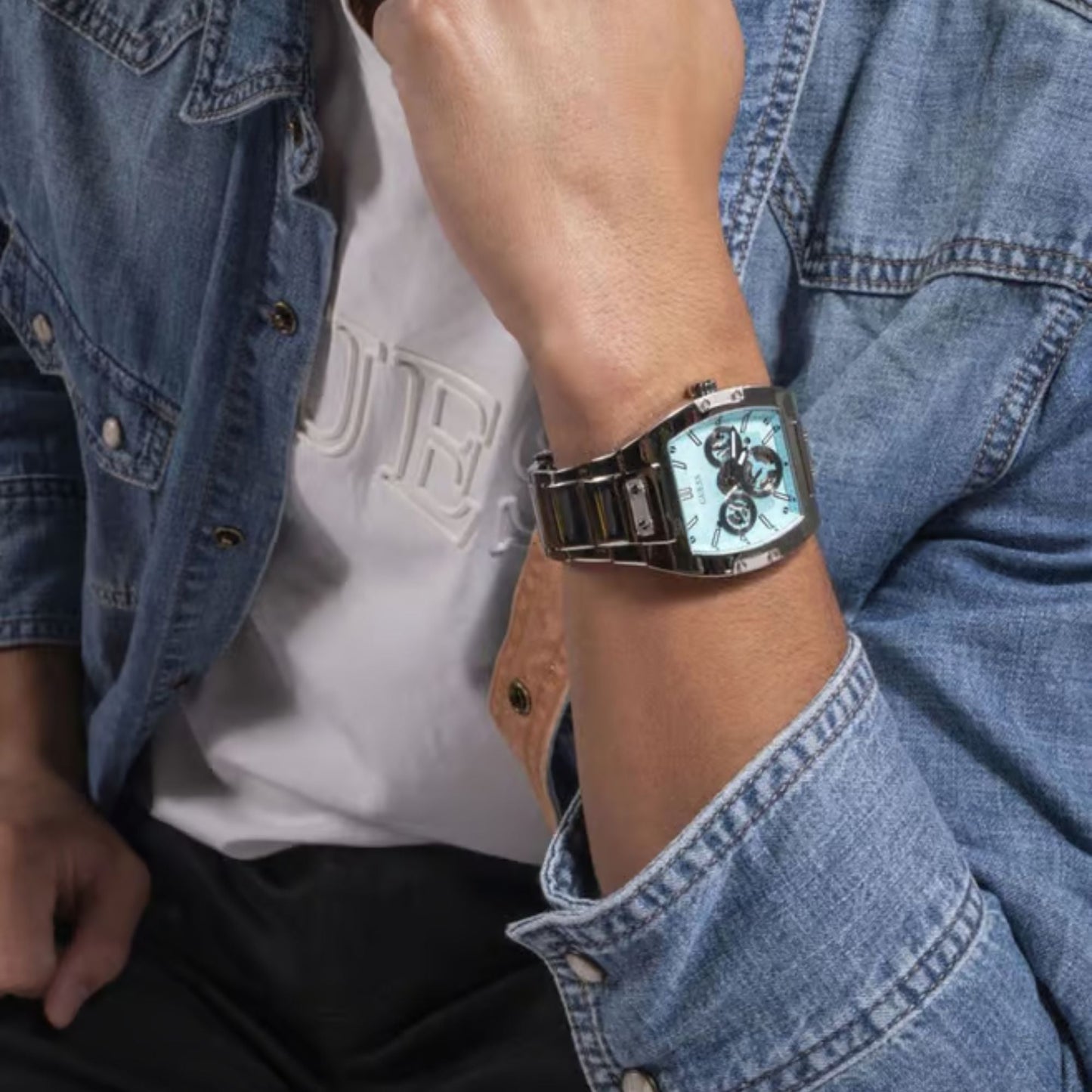 GUESS GW0456G4 Men’s Watch | Blue Dial Analog | Stainless Steel Luxury Fashion Watch