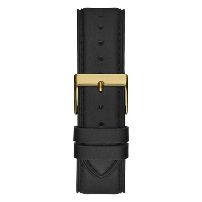 Guess Tailor GW0389G2 Men’s Multifunction Watch – Gold Dial, Black Leather Strap, 42mm Quartz
