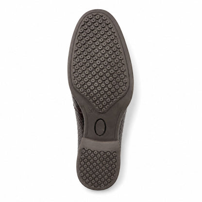 ROSSO BRUNELLO Woven Slip-On Formal Loafers for Men - Brown