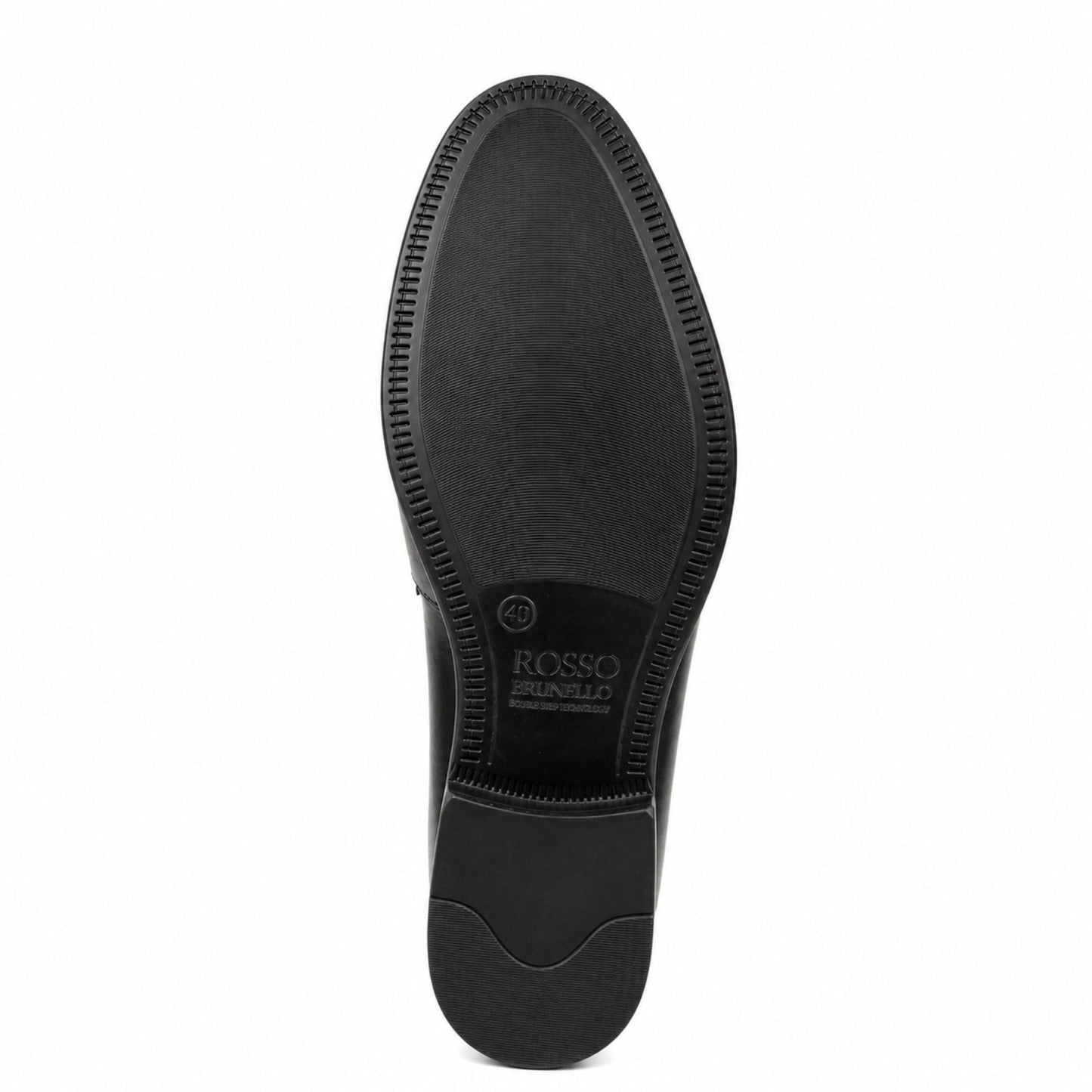 ROSSO BRUNELLO Premium Slip-On Formal Loafers for Men - Black