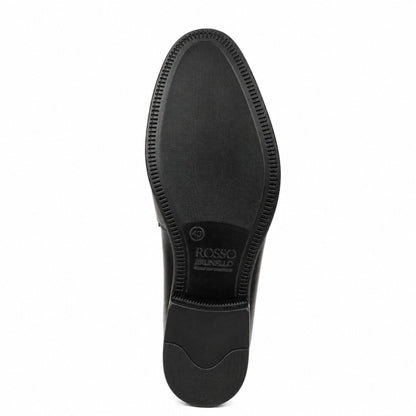 ROSSO BRUNELLO Premium Slip-On Formal Loafers for Men - Black