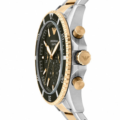 Emporio Armani Green Chronograph Two-Tone Watch for Men - AR11361