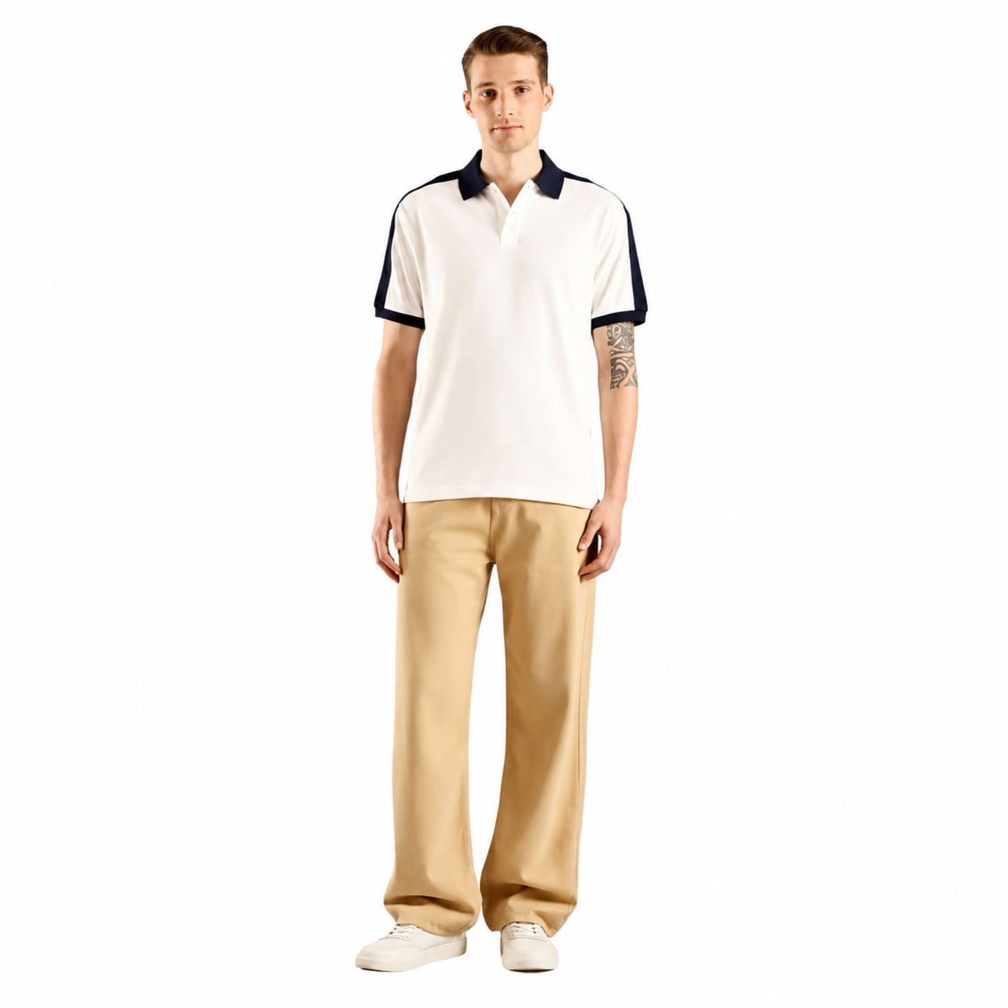 Tommy Hilfiger Men’s Solid Regular Fit Polo T-Shirt - Ivory