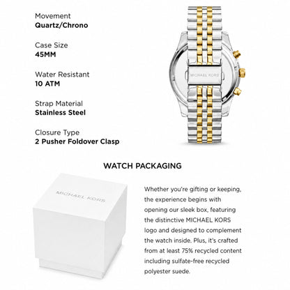 Michael Kors Lexington Two-Tone Chronograph Watch for Men - MK8344