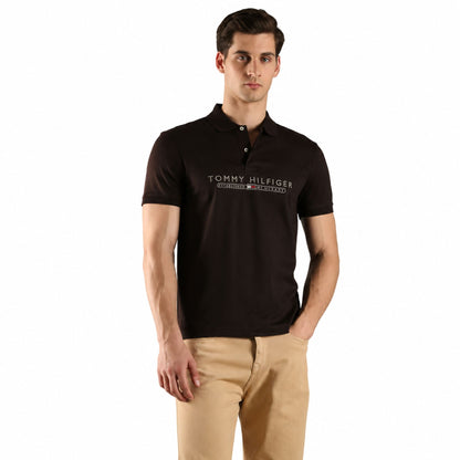 Tommy Hilfiger Men’s Printed Regular Fit Polo T-Shirt - Brown
