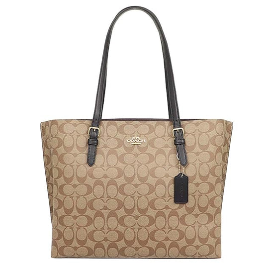 Coach Mollie Tote Bag 25 in Signature Canvas Beige/Black