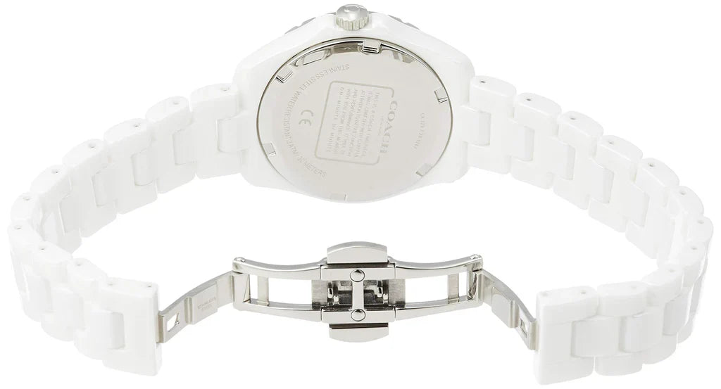 Coach 14503462 Preston Women’s Watch | White Ceramic Strap | Gold Tone Stainless Steel 32mm Luxury Watch