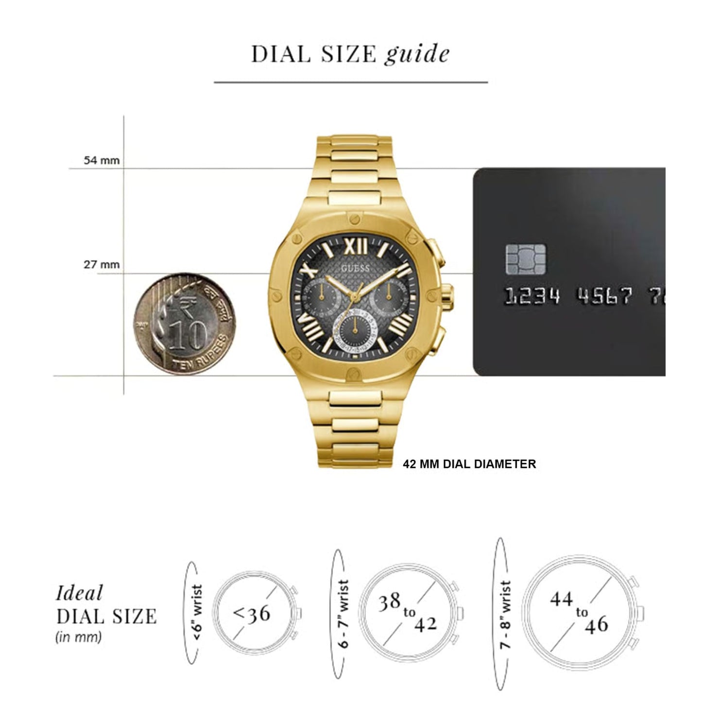 GUESS GW0572G2 Headline Men’s Watch | Black Square Dial Stainless Steel | Multi-Function Luxury Analog Watch