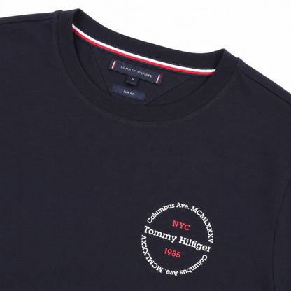 Tommy Hilfiger Men's Round Logo Transitional Cotton T-Shirt - Navy