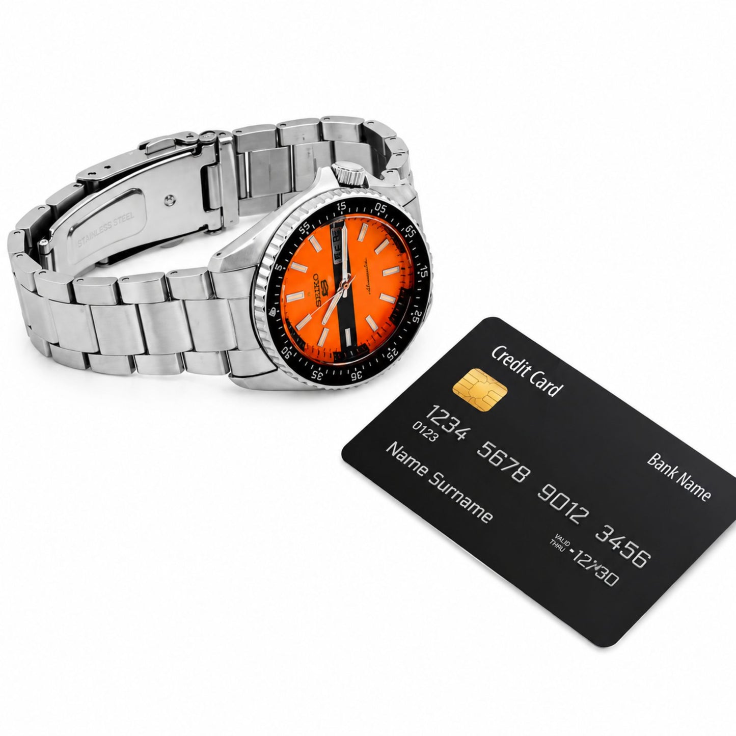 Seiko 5 Sports Automatic Orange Dial Watch for Men SRPK11K1