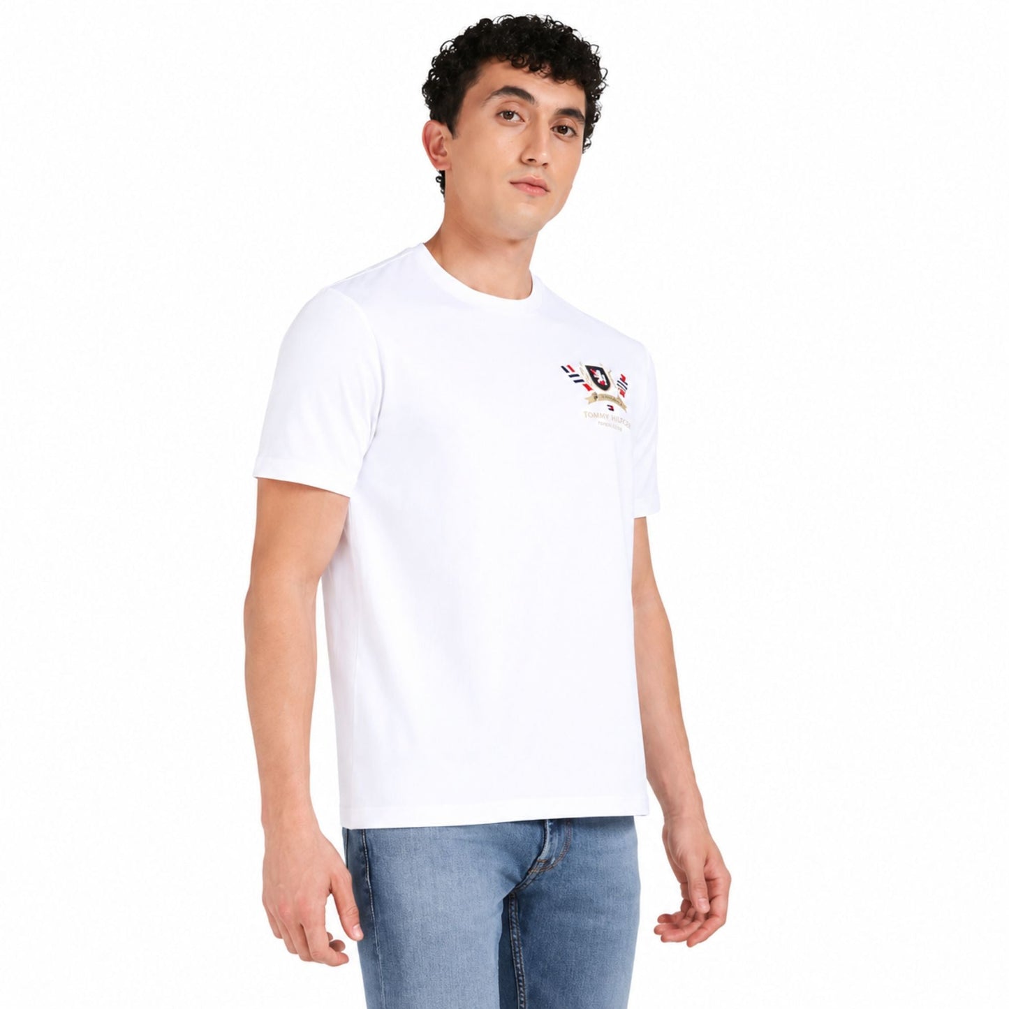 TOMMY HILFIGER Men Printed Crew Neck T-Shirt - White
