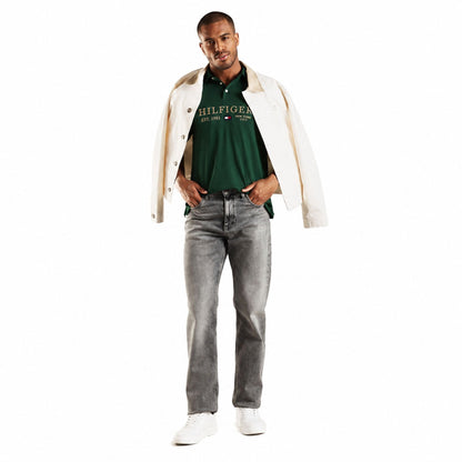Tommy Hilfiger Men’s Printed Pure Cotton Polo T-Shirt - Green
