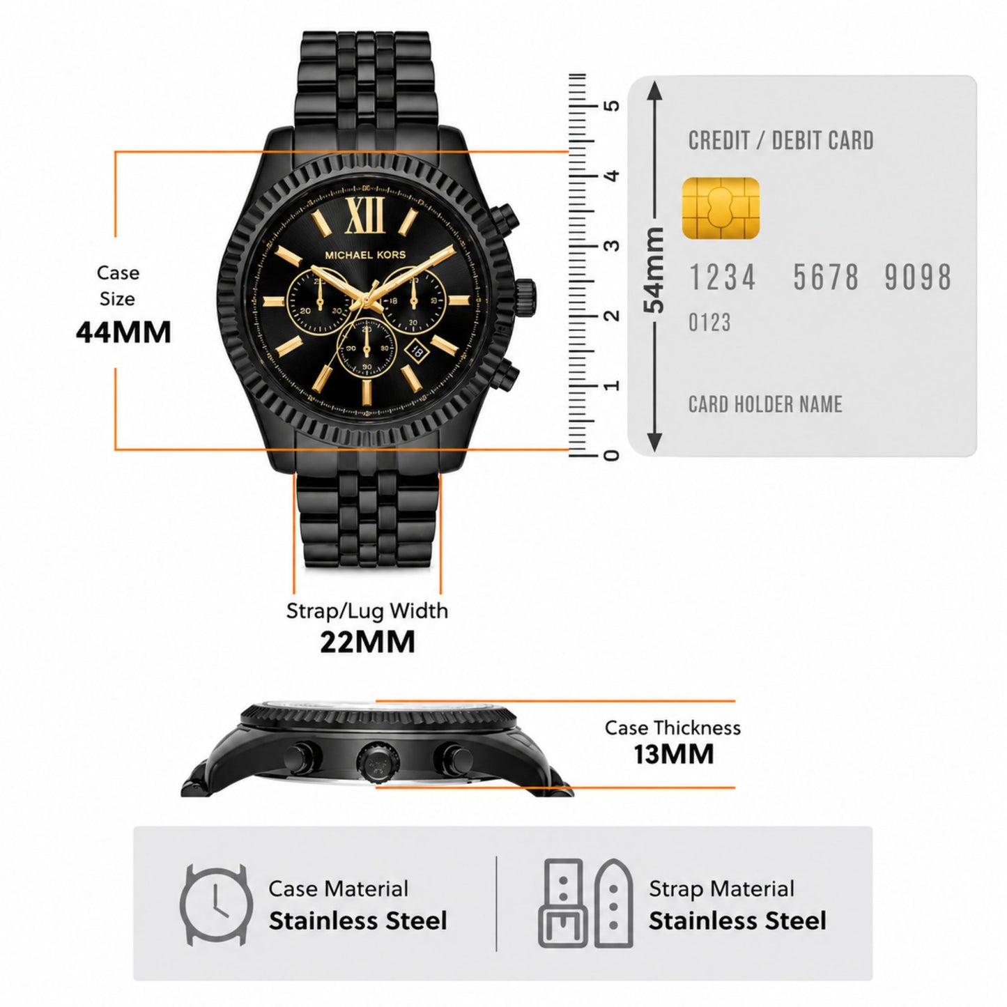 Michael Kors Lexington Black Chronograph Watch for Men MK8603