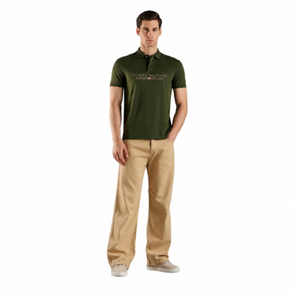 Tommy Hilfiger Men’s Cotton Polo T-Shirt - Arctic Spruce