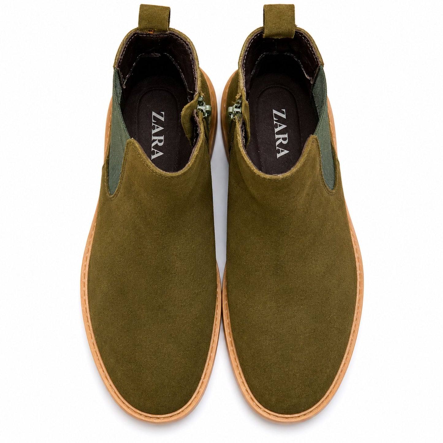 ZARA Maddox Chelsea Boots for Men - Olive