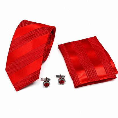 BlackBerry Premium Tie, Pocket Square & Cufflink Combo - Red