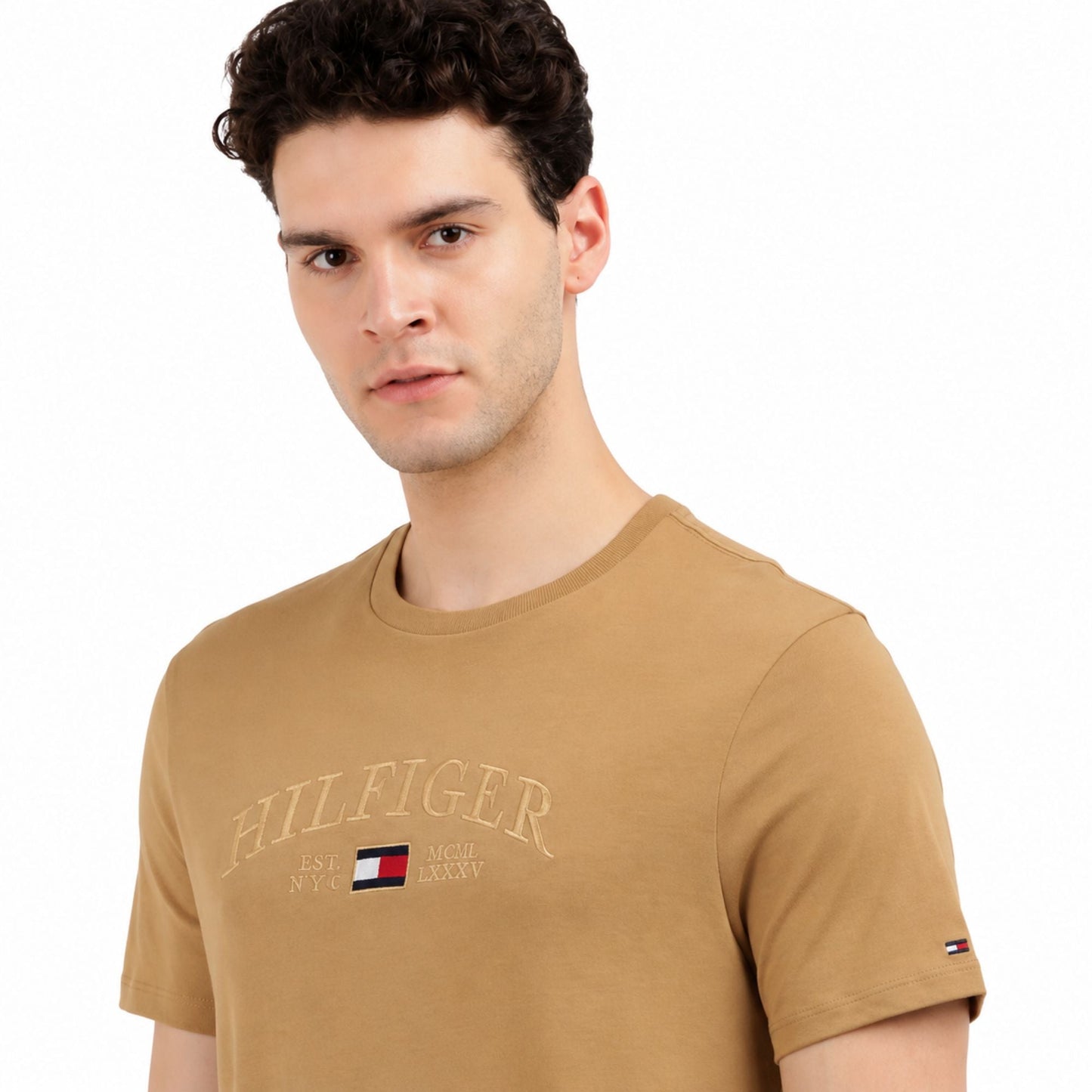 TOMMY HILFIGER Crew Neck Aaron T-Shirt - Pinecone Tan