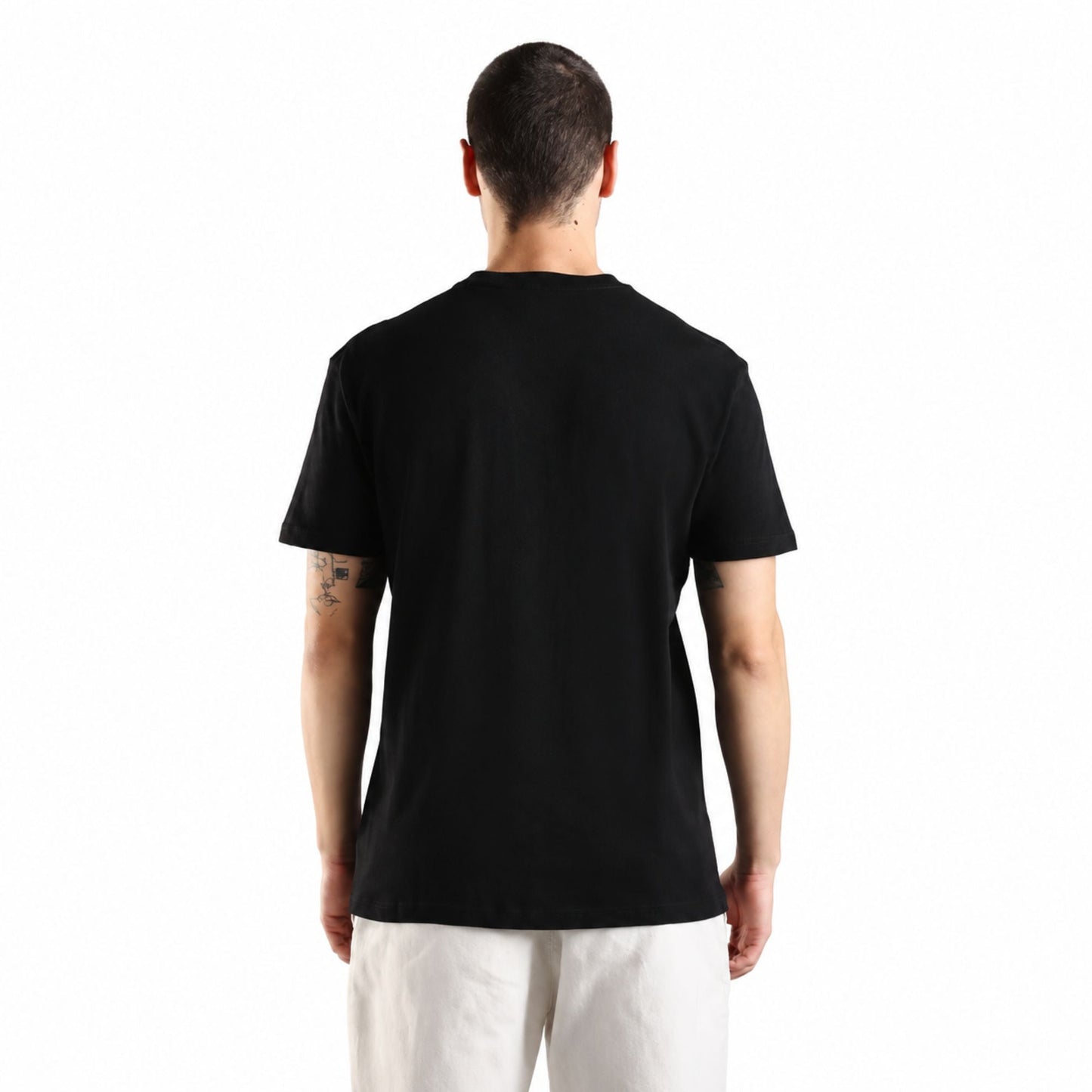 TOMMY HILFIGER Solid Regular Fit Cotton T-Shirt - Black