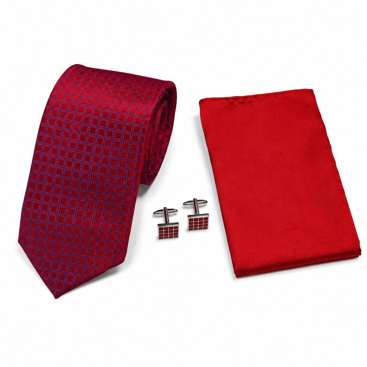 BlackBerry Premium Tie, Pocket Square & Cufflink Combo - Red