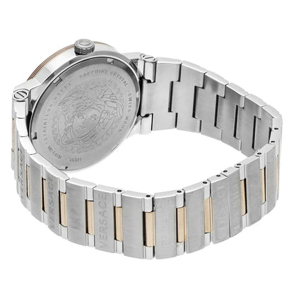 Versace VEVH01020 Greca Women’s Watch | White Dial Two-Tone Stainless Steel | Swiss Quartz Luxury Watch