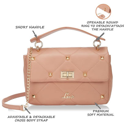 Lavie Rev Flap Women's Dark Pink Satchel Bag | Stylish Handbag