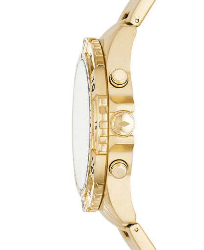 Fossil Garrett FS5772 Men’s Chronograph Watch – Gold Dial, Gold Stainless Steel Strap, 44mm Quartz