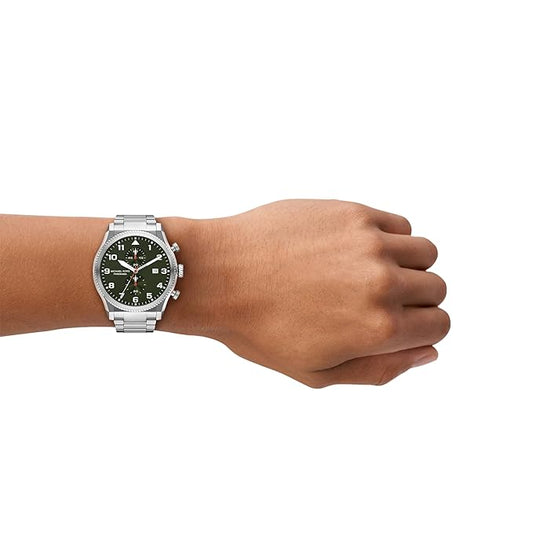 Michael Kors MK9196 Panorama Men’s Watch | Green Dial Chronograph | 44mm Stainless Steel Luxury Watch