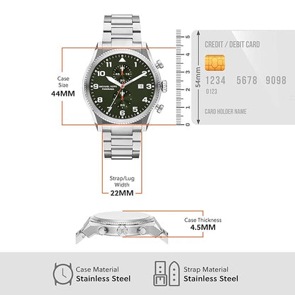Michael Kors MK9196 Panorama Men’s Watch | Green Dial Chronograph | 44mm Stainless Steel Luxury Watch