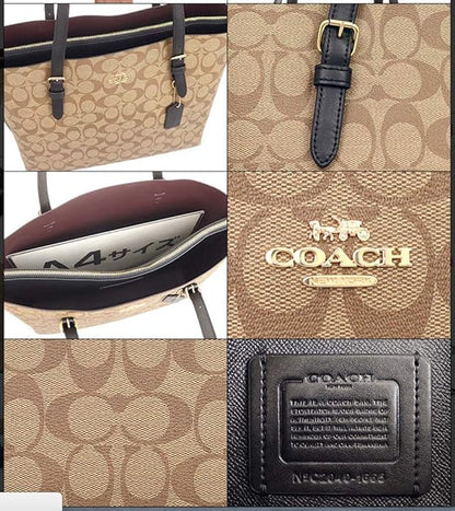 Coach Mollie Tote Bag 25 in Signature Canvas Beige/Black