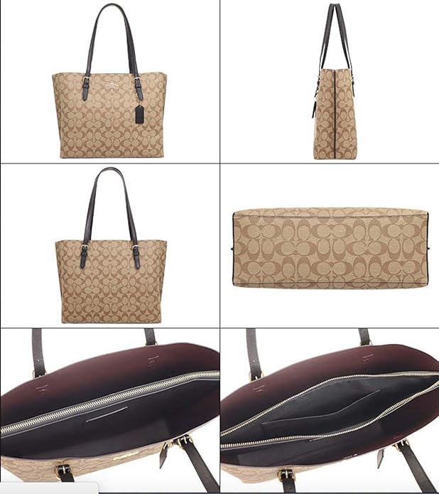 Coach Mollie Tote Bag 25 in Signature Canvas Beige/Black