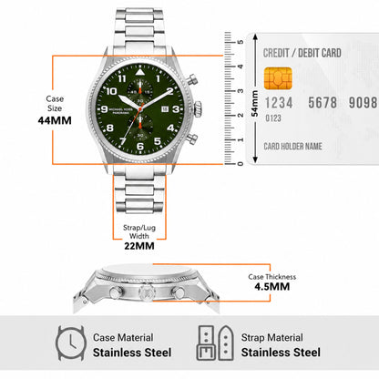Michael Kors Panorama Green Dial Chronograph Watch Men - MK9196