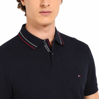 Tommy Hilfiger Men’s Solid Polo Neck T-Shirt - Desert Sky