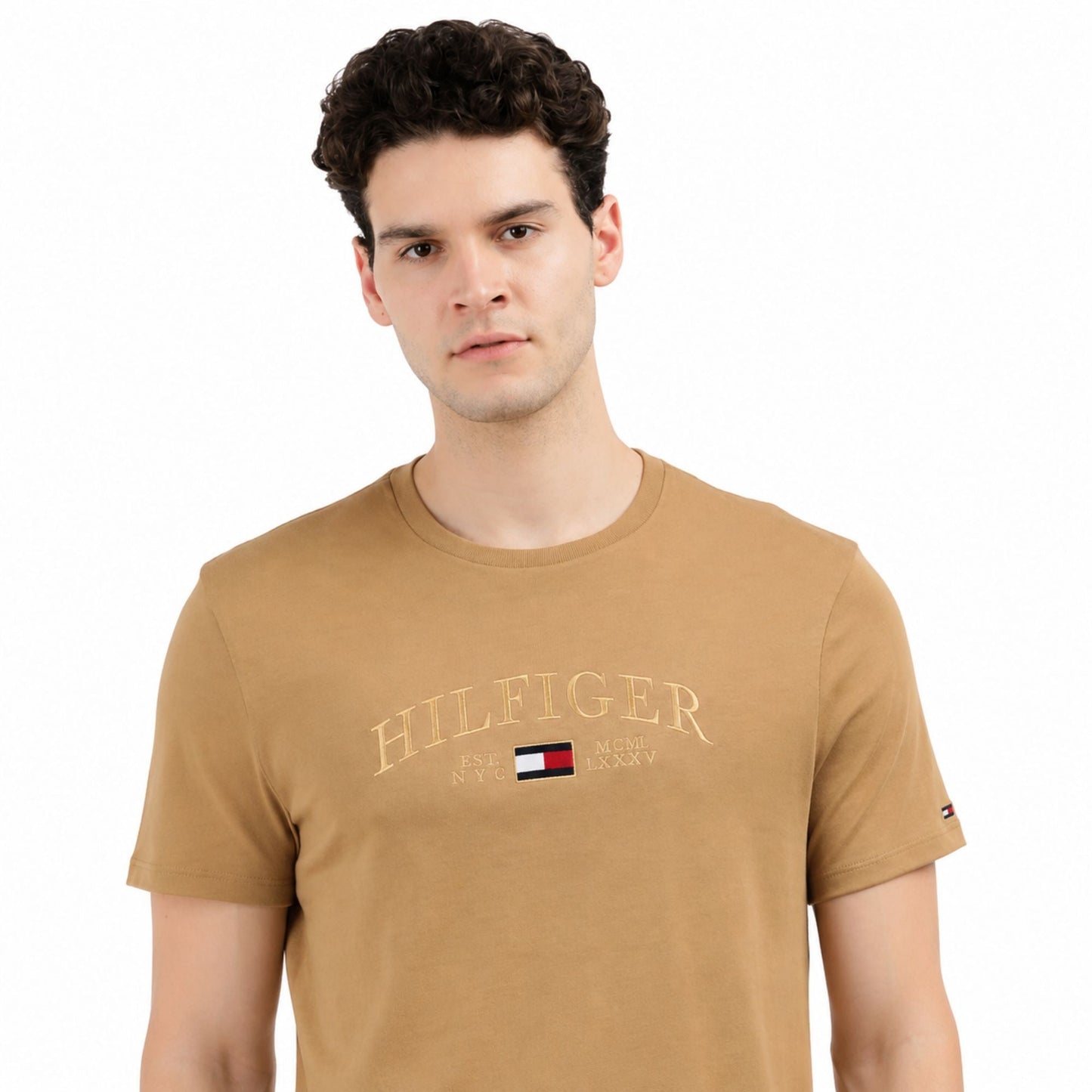 TOMMY HILFIGER Crew Neck Aaron T-Shirt - Pinecone Tan