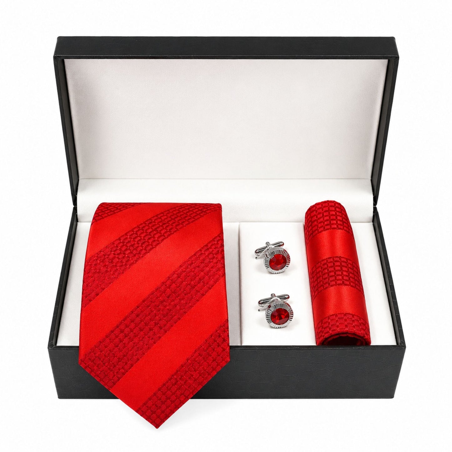 BlackBerry Premium Tie, Pocket Square & Cufflink Combo - Red