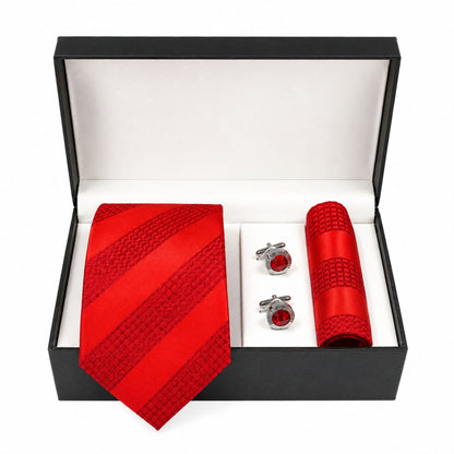 BlackBerry Premium Tie, Pocket Square & Cufflink Combo - Red