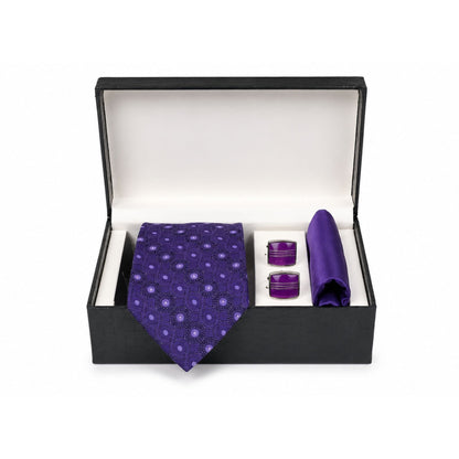 BlackBerry Premium Tie, Pocket Square & Cufflink Combo - Purple