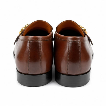 Gucci Donnie Double G Leather Loafers for Men - Brown