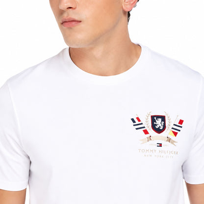 TOMMY HILFIGER Men Printed Crew Neck T-Shirt - White