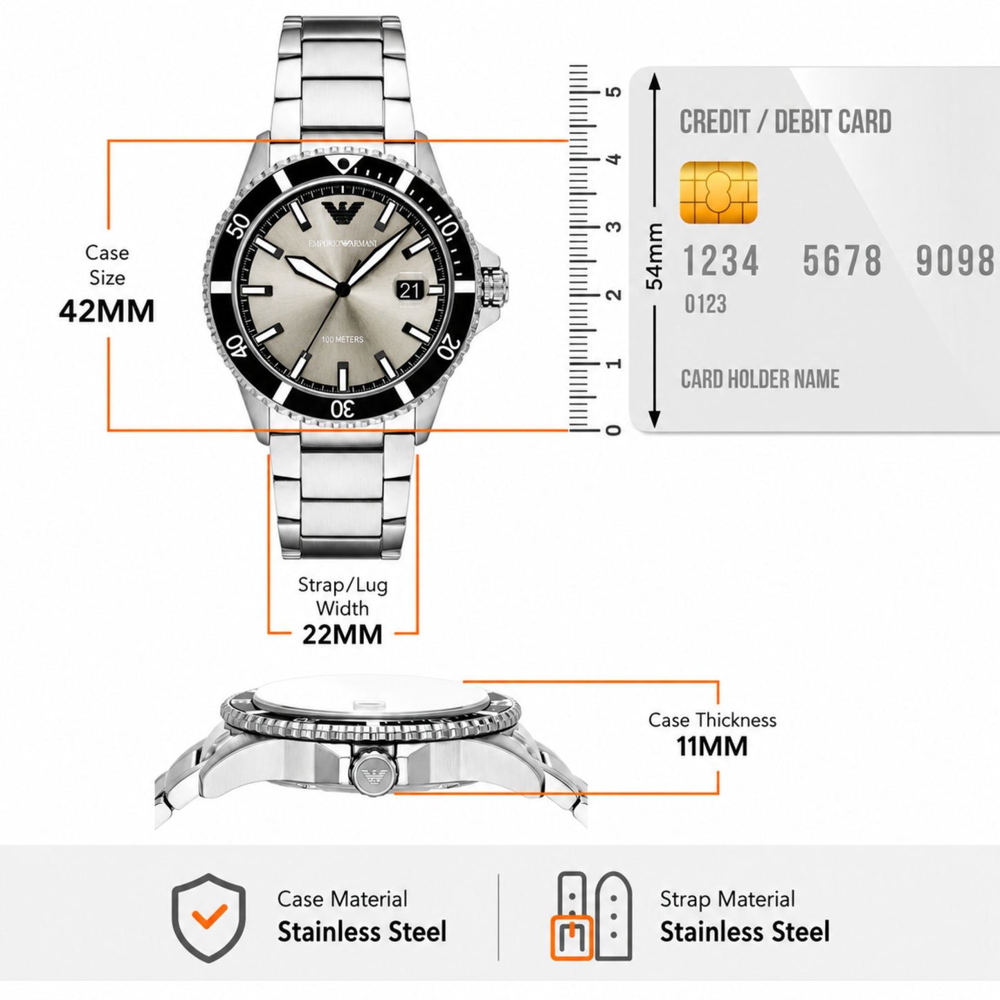 Emporio Armani Analog Stainless Steel Watch for Men - AR11683