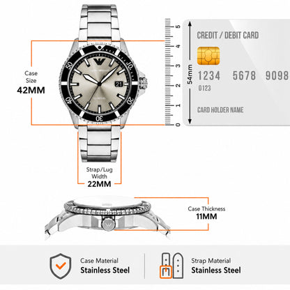 Emporio Armani Analog Stainless Steel Watch for Men - AR11683