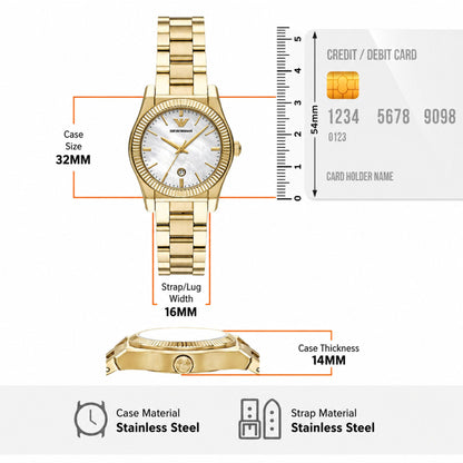 Emporio Armani Women’s Gold Analog Stainless Steel Watch - AR11657