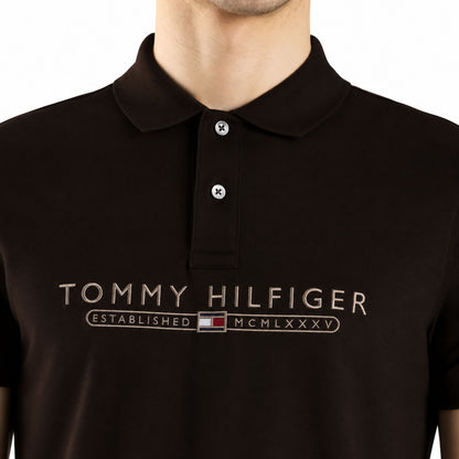 Tommy Hilfiger Men’s Printed Regular Fit Polo T-Shirt - Brown